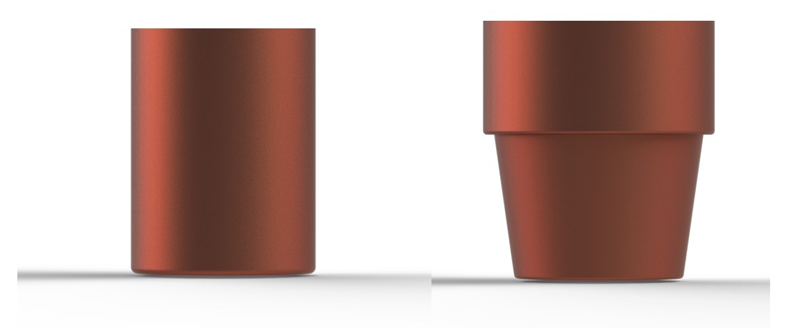 Base Shape: Flat and Rebated Boattail
